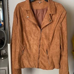 Faux Suede Moto Jacket Size 3XL